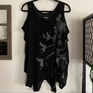 h.Naoto Seven bat owl reversible cold shoulder top